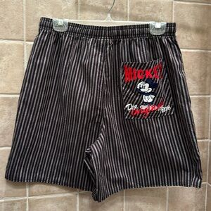 NWT Disney Store men’s cotton sleep shorts with Mickey logo on back pocket.